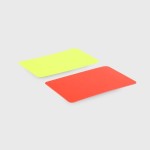Set of one yellow and one red referee cards